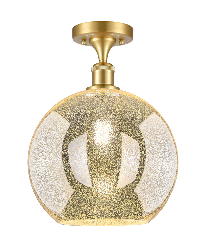 Athens - 1 Light - 12 inch - Satin Gold - Semi-Flush Mount