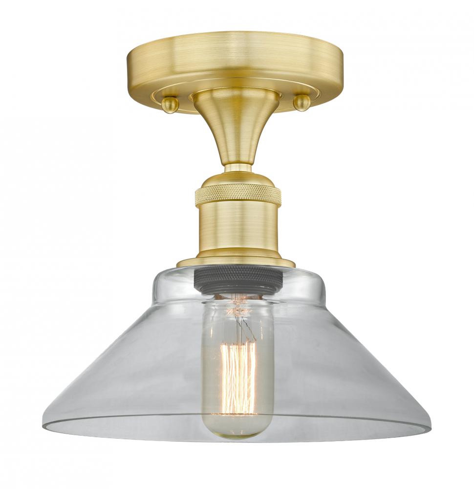 Orwell - 1 Light - 8 inch - Satin Gold - Semi-Flush Mount