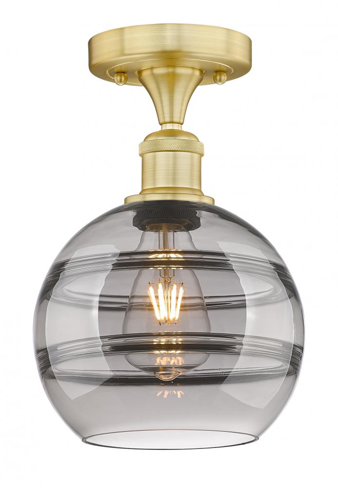 Rochester - 1 Light - 8 inch - Satin Gold - Semi-Flush Mount