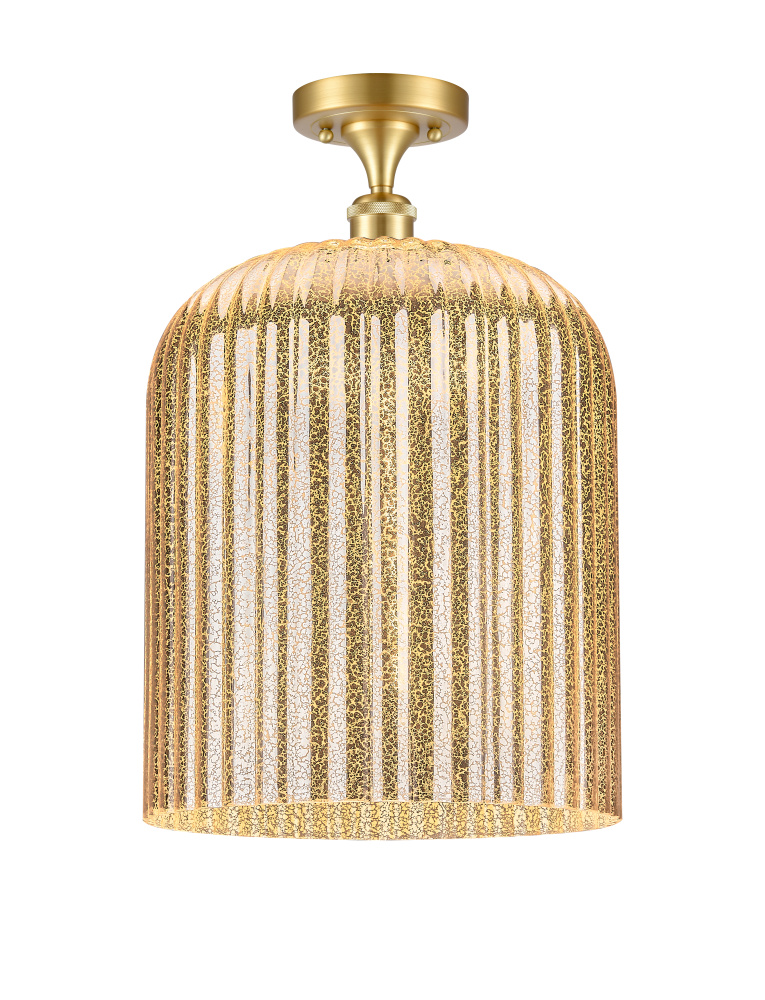 Bridal Veil - 1 Light - 5 inch - Satin Gold - Semi-Flush Mount