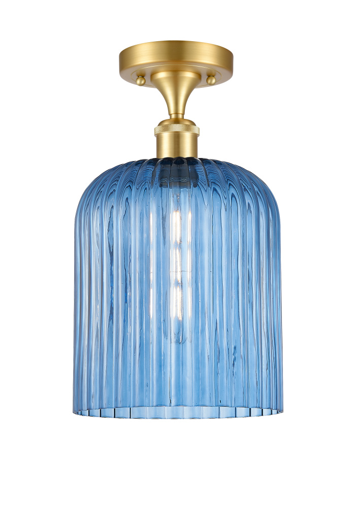 Bridal Veil - 1 Light - 5 inch - Satin Gold - Semi-Flush Mount