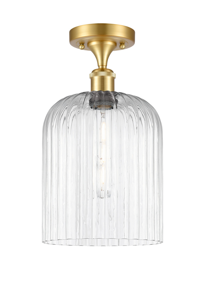 Bridal Veil - 1 Light - 5 inch - Satin Gold - Semi-Flush Mount