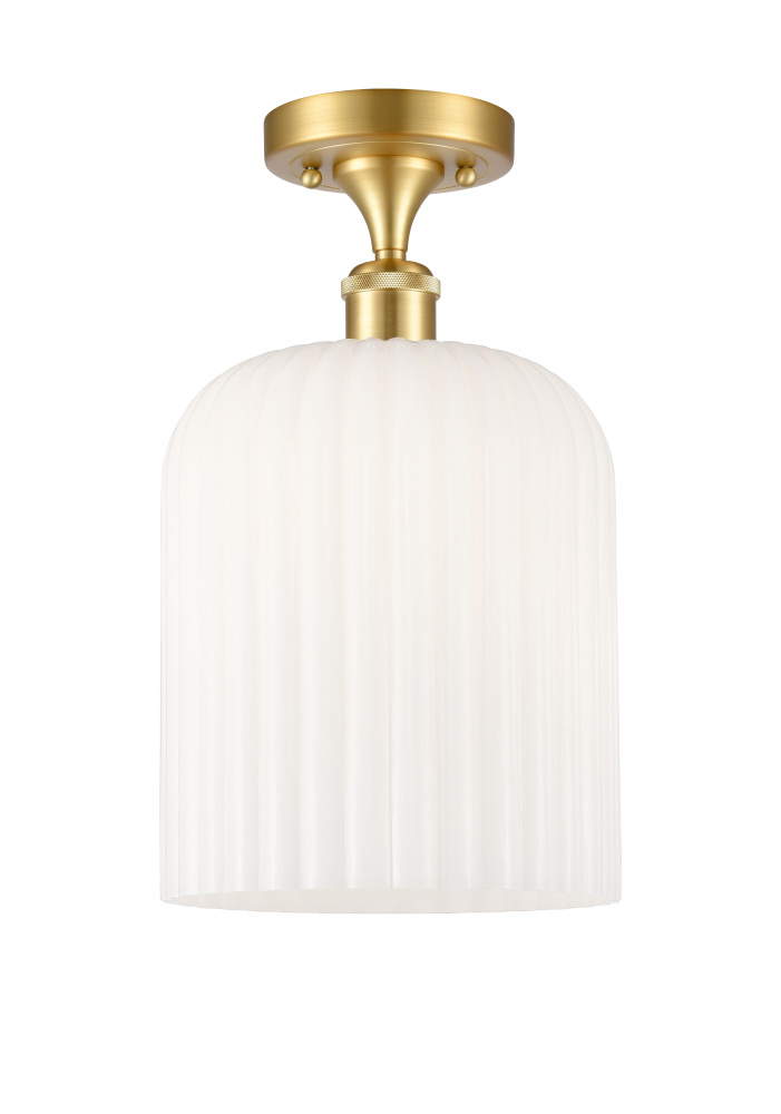 Bridal Veil - 1 Light - 5 inch - Satin Gold - Semi-Flush Mount