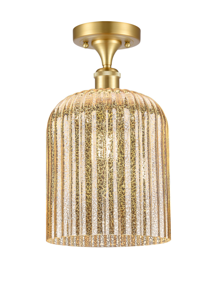 Bridal Veil - 1 Light - 5 inch - Satin Gold - Semi-Flush Mount