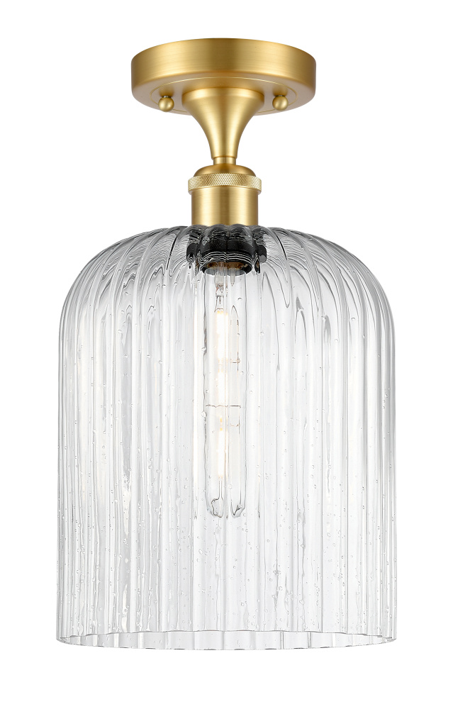 Bridal Veil - 1 Light - 5 inch - Satin Gold - Semi-Flush Mount