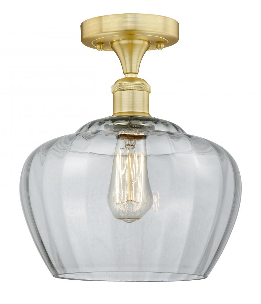 Fenton - 1 Light - 11 inch - Satin Gold - Semi-Flush Mount