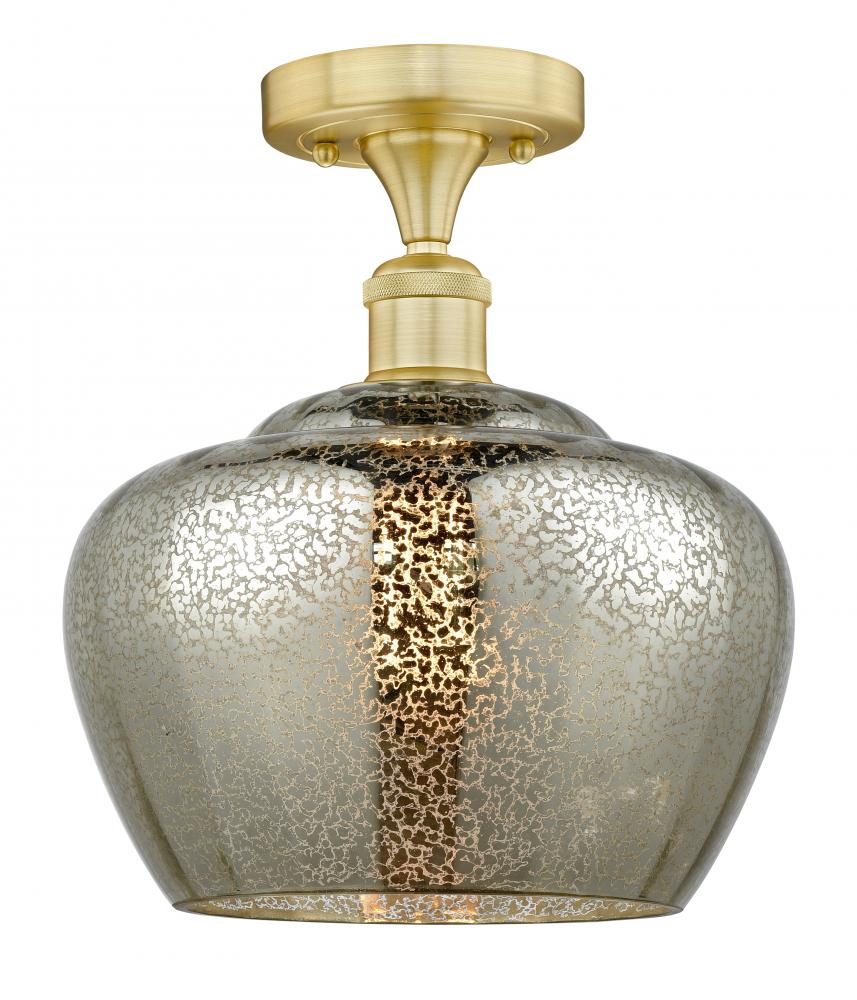 Fenton - 1 Light - 11 inch - Satin Gold - Semi-Flush Mount