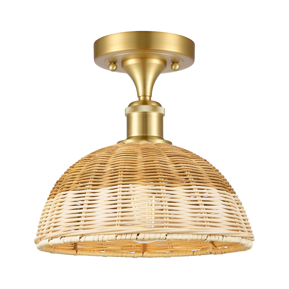 Bristol Natural II - 1 Light - 9 inch - Satin Gold - Semi-Flush Mount