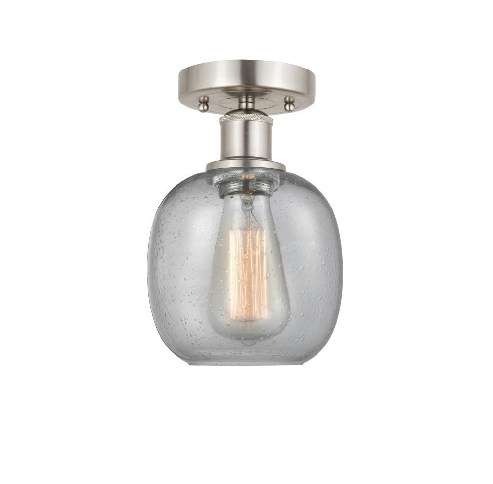 Belfast - 1 Light - 6 inch - Brushed Satin Nickel - Semi-Flush Mount