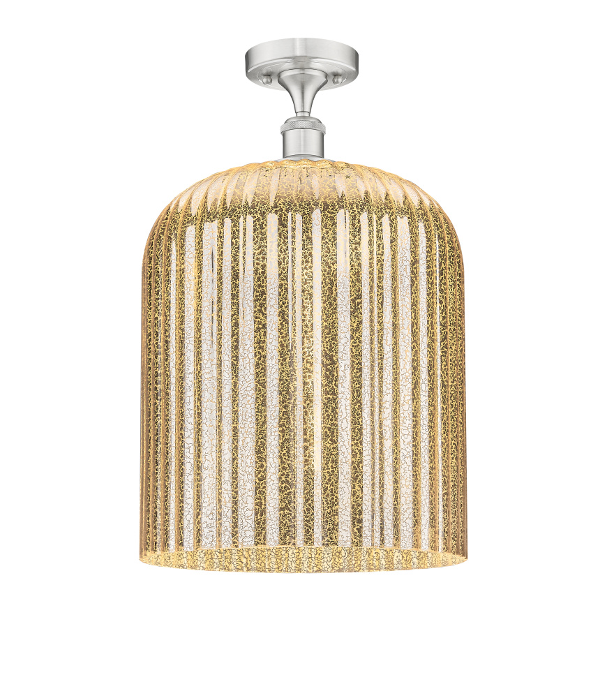 Bridal Veil - 1 Light - 5 inch - Brushed Satin Nickel - Semi-Flush Mount