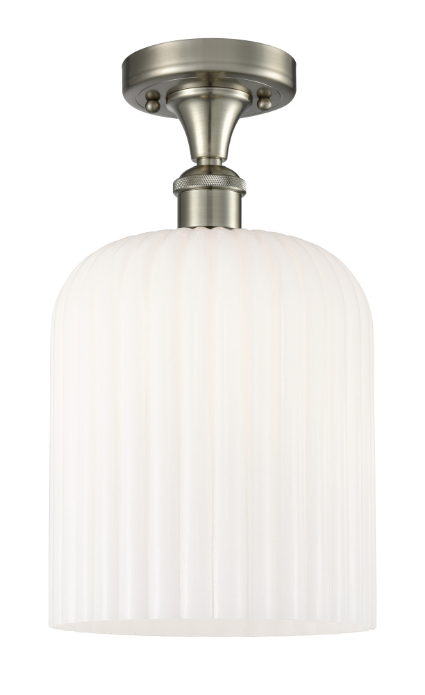 Bridal Veil - 1 Light - 5 inch - Brushed Satin Nickel - Semi-Flush Mount