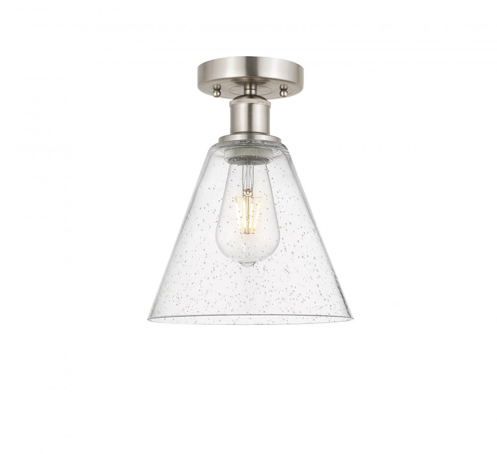 Berkshire - 1 Light - 8 inch - Brushed Satin Nickel - Semi-Flush Mount