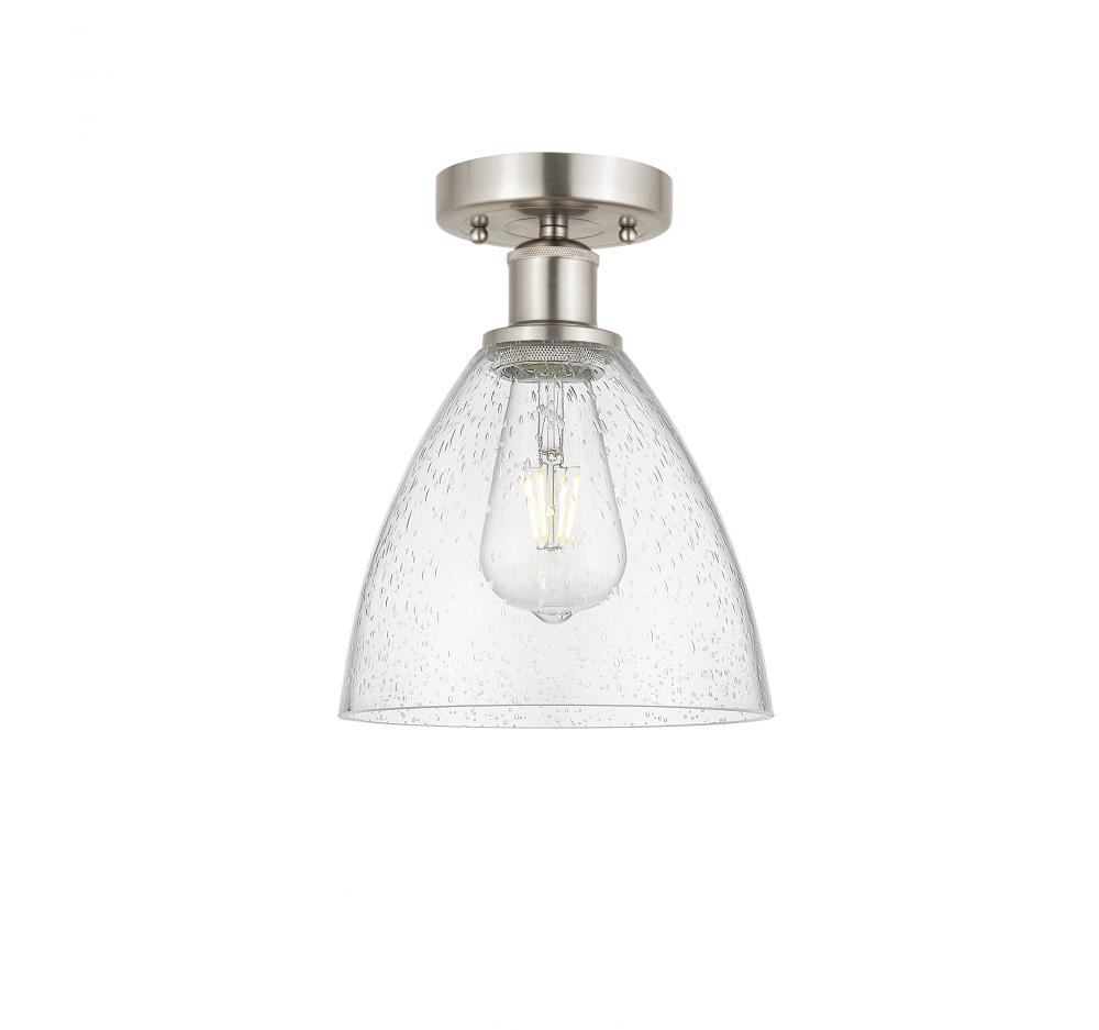 Bristol - 1 Light - 8 inch - Brushed Satin Nickel - Semi-Flush Mount