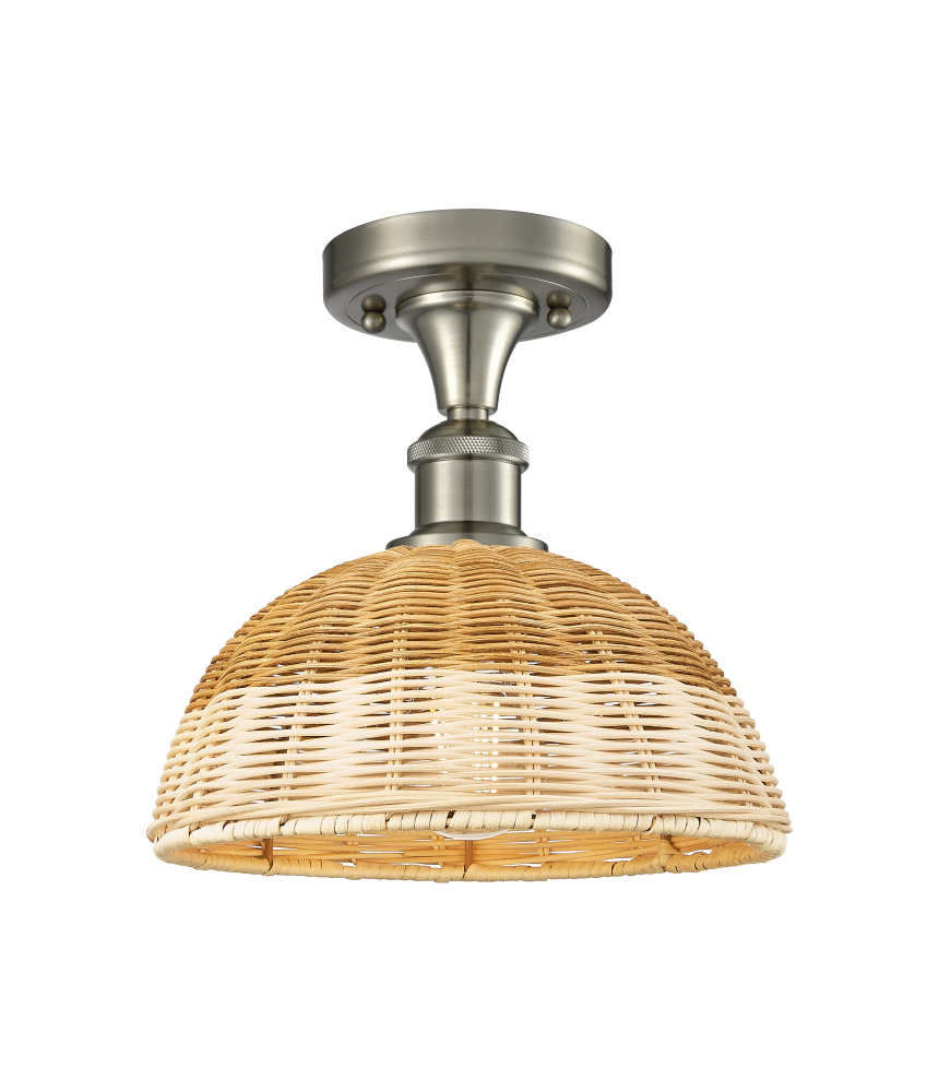 Bristol Natural II - 1 Light - 9 inch - Brushed Satin Nickel - Semi-Flush Mount