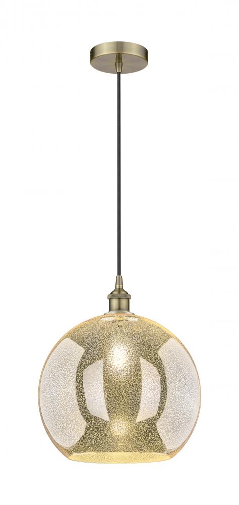 Athens - 1 Light - 14 inch - Antique Brass - Cord hung - Pendant