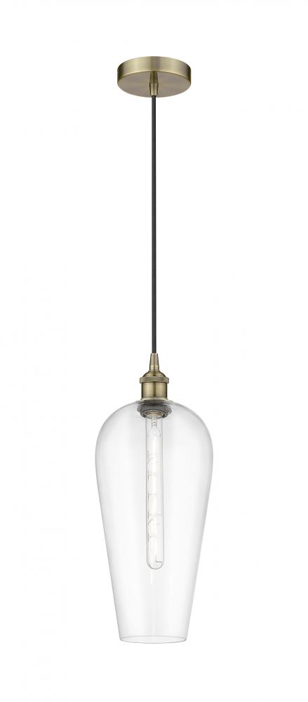 Chelsea - 1 Light - 8 inch - Antique Brass - Cord hung - Mini Pendant