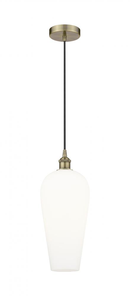 Chelsea - 1 Light - 8 inch - Antique Brass - Cord hung - Mini Pendant