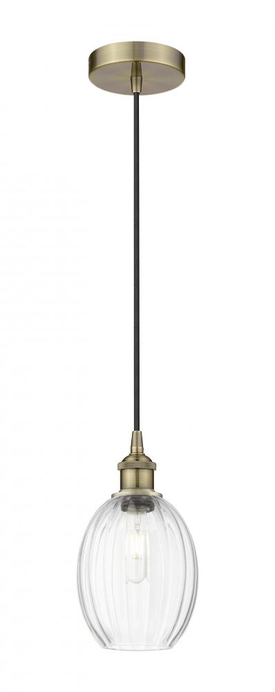 Preston Bulb - 1 Light - 6 inch - Antique Brass - Cord hung - Mini Pendant
