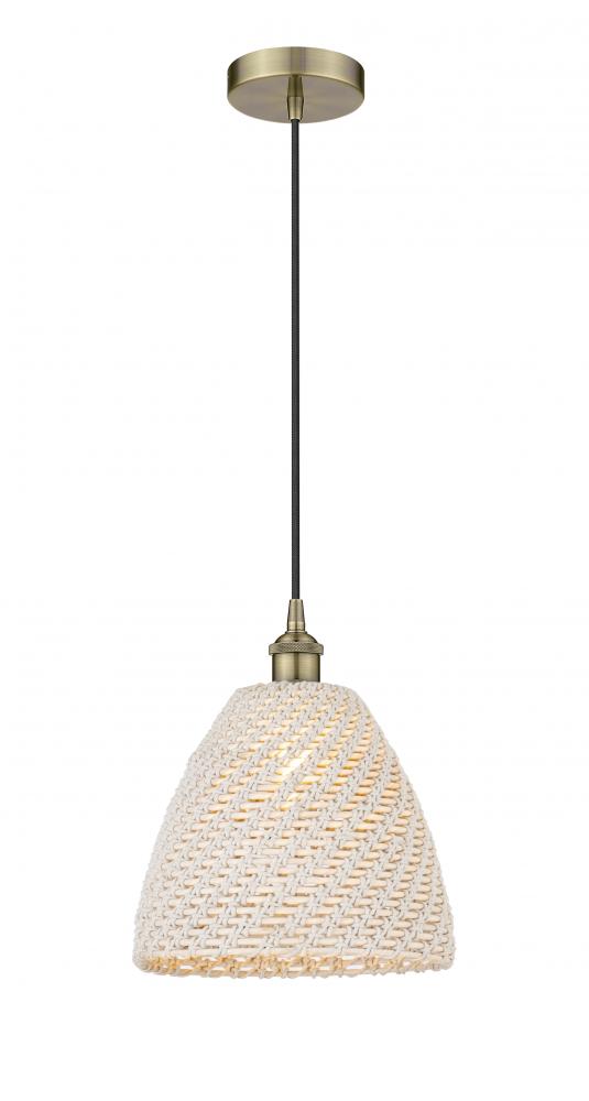 Bristol Natural - 1 Light - 6 inch - Antique Brass - Cord hung - Mini Pendant