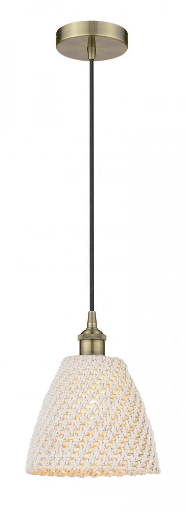 Bristol Natural - 1 Light - 6 inch - Antique Brass - Cord hung - Mini Pendant