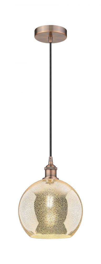 Athens - 1 Light - 10 inch - Antique Copper - Cord hung - Mini Pendant