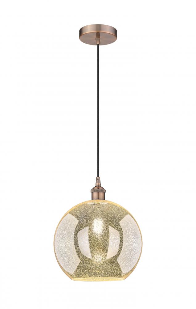 Athens - 1 Light - 12 inch - Antique Copper - Cord hung - Mini Pendant