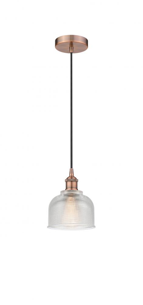 Dayton - 1 Light - 6 inch - Antique Copper - Cord hung - Mini Pendant