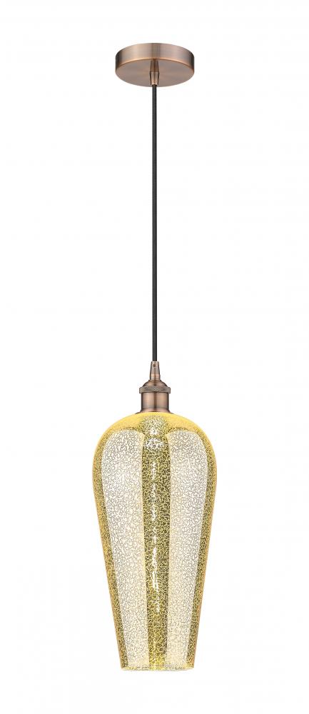 Chelsea - 1 Light - 8 inch - Antique Copper - Cord hung - Mini Pendant