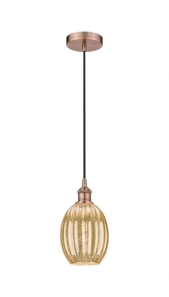 Preston Bulb - 1 Light - 6 inch - Antique Copper - Cord hung - Mini Pendant