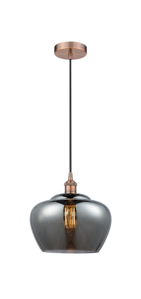 Fenton - 1 Light - 11 inch - Antique Copper - Cord hung - Mini Pendant