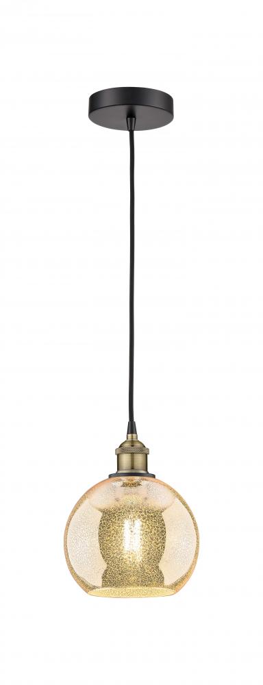 Athens - 1 Light - 8 inch - Black Antique Brass - Cord hung - Mini Pendant