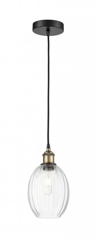 Preston Bulb - 1 Light - 6 inch - Black Antique Brass - Cord hung - Mini Pendant