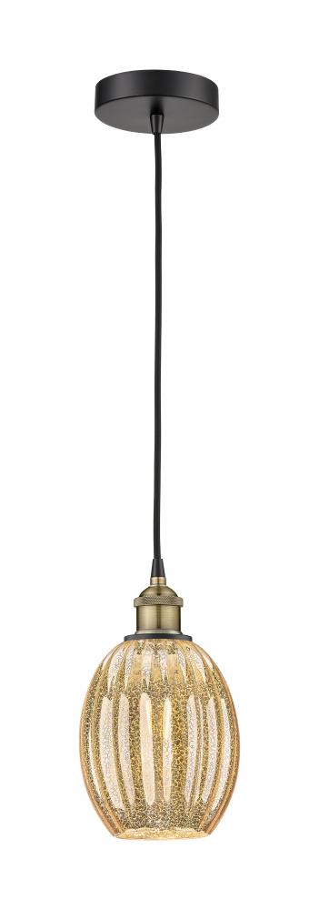 Preston Bulb - 1 Light - 6 inch - Black Antique Brass - Cord hung - Mini Pendant