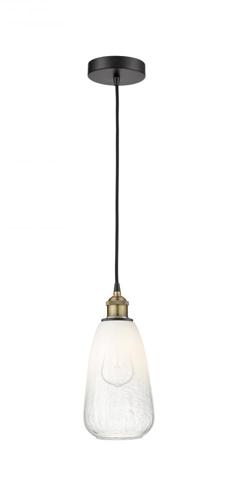 Brookhaven Almond - 1 Light - 6 inch - Black Antique Brass - Cord hung - Mini Pendant