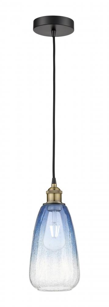 Brookhaven Almond - 1 Light - 6 inch - Black Antique Brass - Cord hung - Mini Pendant