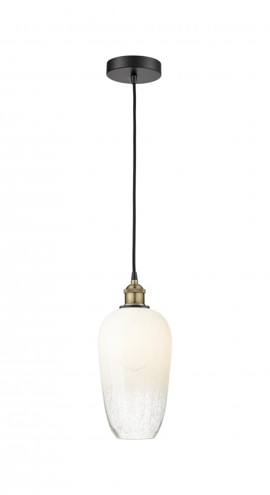 Brookhaven Flute - 1 Light - 7 inch - Black Antique Brass - Cord hung - Mini Pendant