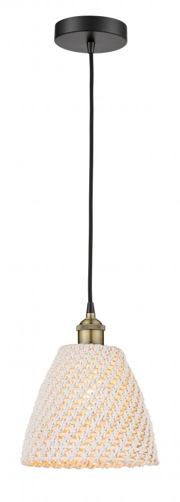 Bristol Natural - 1 Light - 6 inch - Black Antique Brass - Cord hung - Mini Pendant
