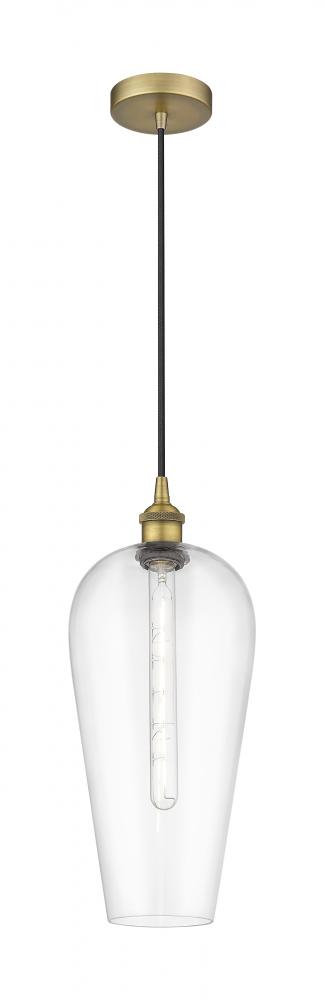 Chelsea - 1 Light - 8 inch - Brushed Brass - Cord hung - Mini Pendant