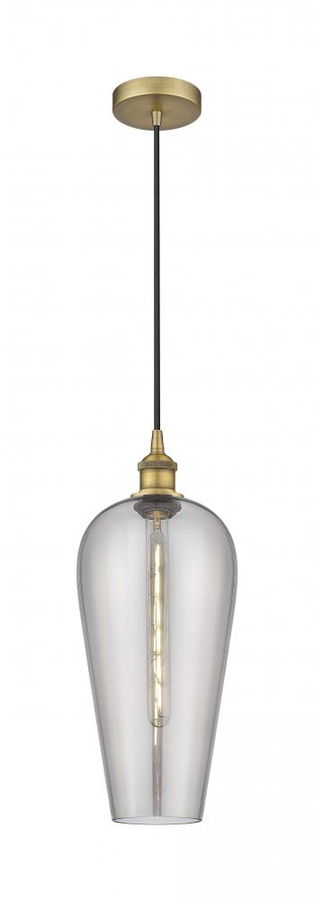 Chelsea - 1 Light - 8 inch - Brushed Brass - Cord hung - Mini Pendant