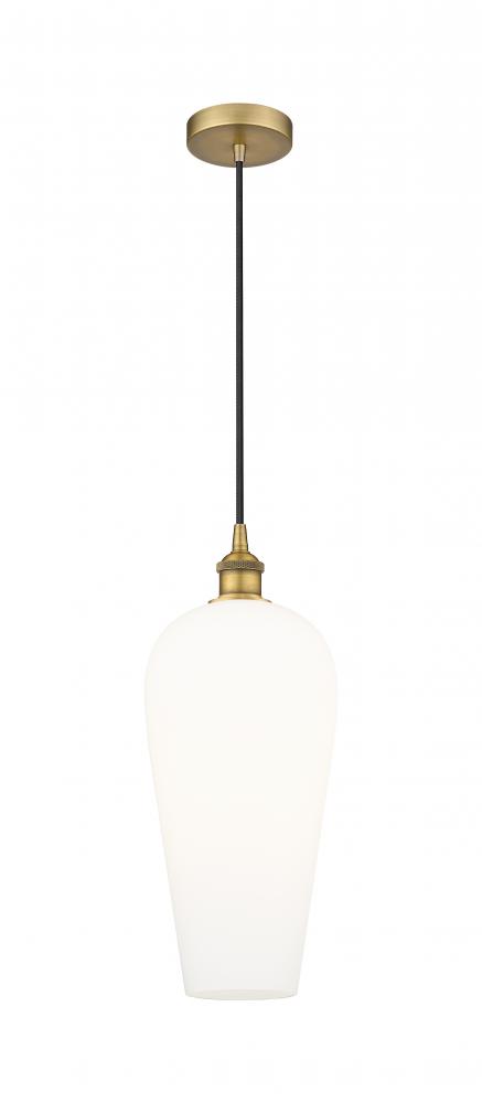 Chelsea - 1 Light - 8 inch - Brushed Brass - Cord hung - Mini Pendant