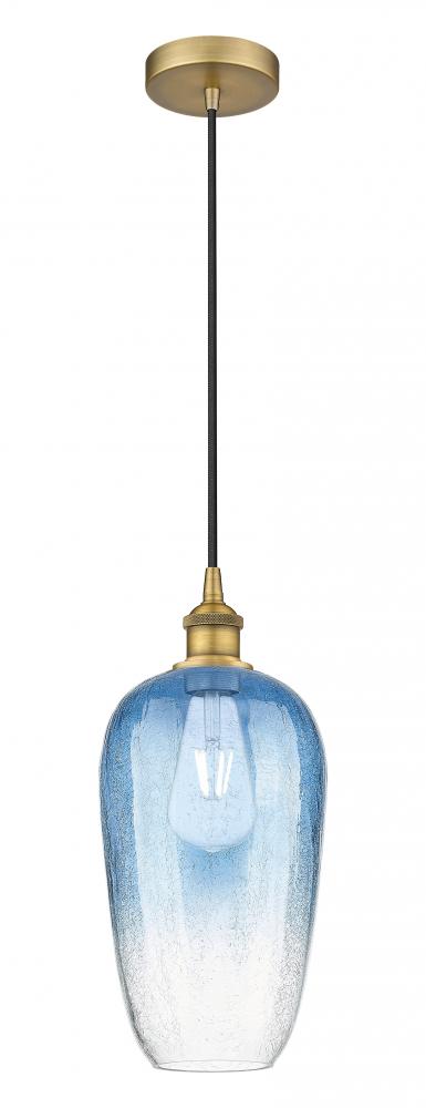 Brookhaven Flute - 1 Light - 7 inch - Brushed Brass - Cord hung - Mini Pendant