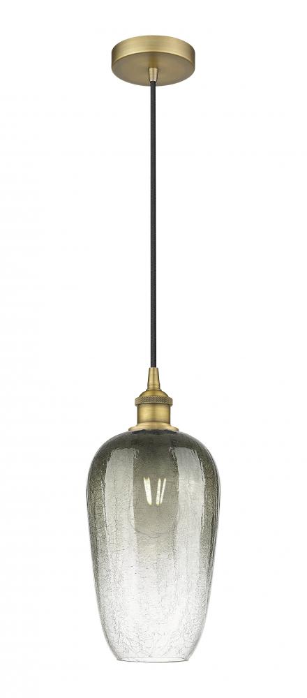 Brookhaven Flute - 1 Light - 7 inch - Brushed Brass - Cord hung - Mini Pendant