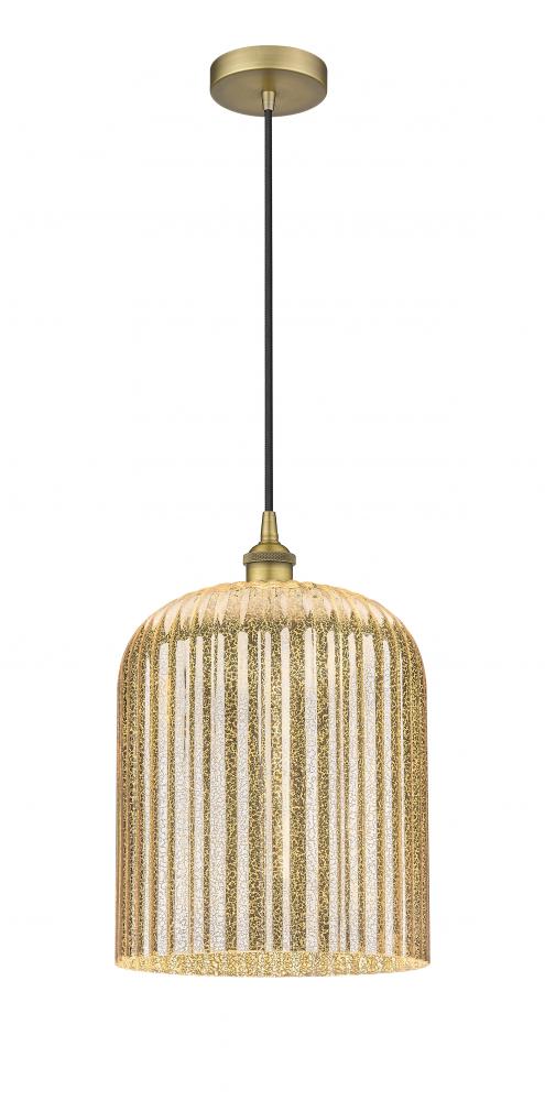 Bridal Veil - 1 Light - 5 inch - Brushed Brass - Cord hung - Mini Pendant