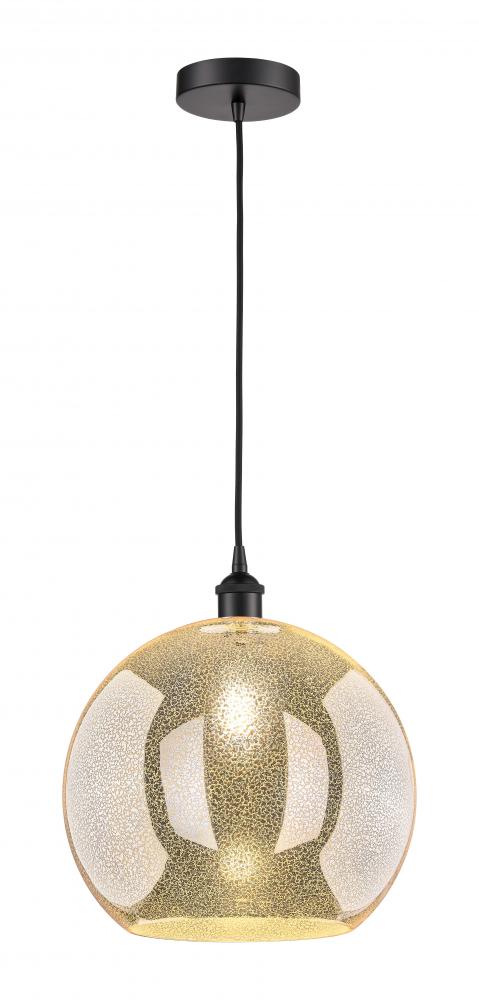 Athens - 1 Light - 14 inch - Matte Black - Cord hung - Pendant