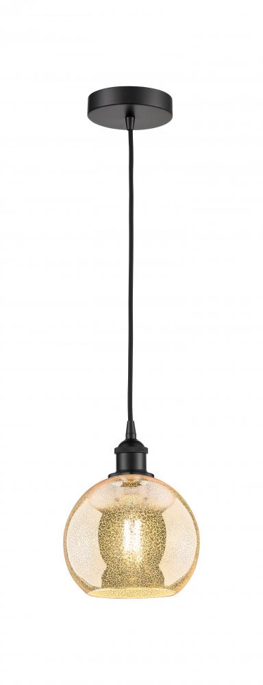 Athens - 1 Light - 8 inch - Matte Black - Cord hung - Mini Pendant