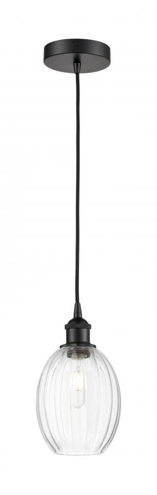 Preston Bulb - 1 Light - 6 inch - Matte Black - Cord hung - Mini Pendant