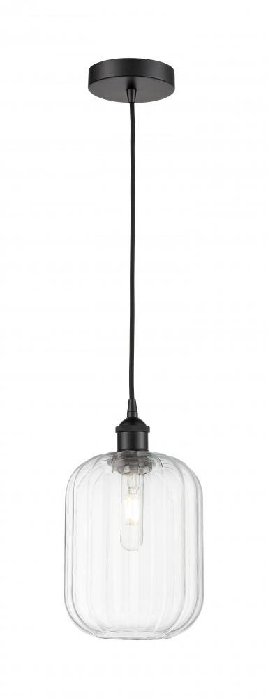 Preston Cylinder - 1 Light - 7 inch - Matte Black - Cord hung - Mini Pendant