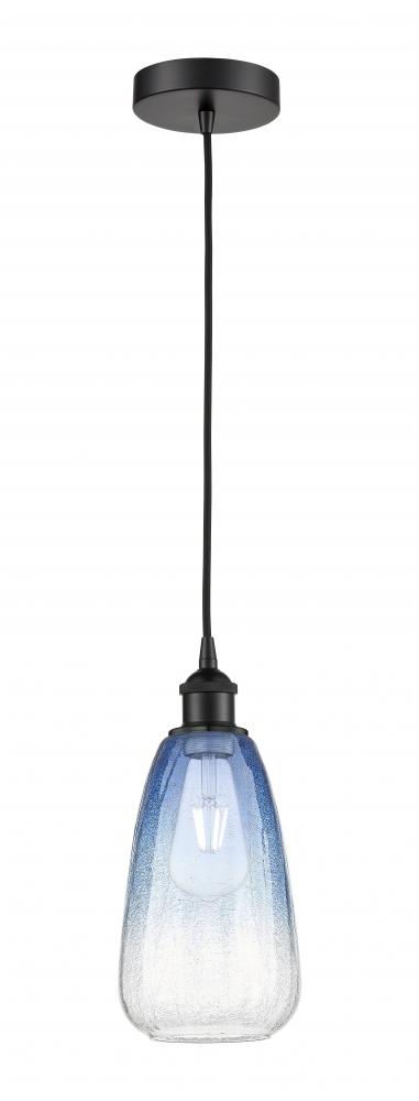 Brookhaven Almond - 1 Light - 6 inch - Matte Black - Cord hung - Mini Pendant