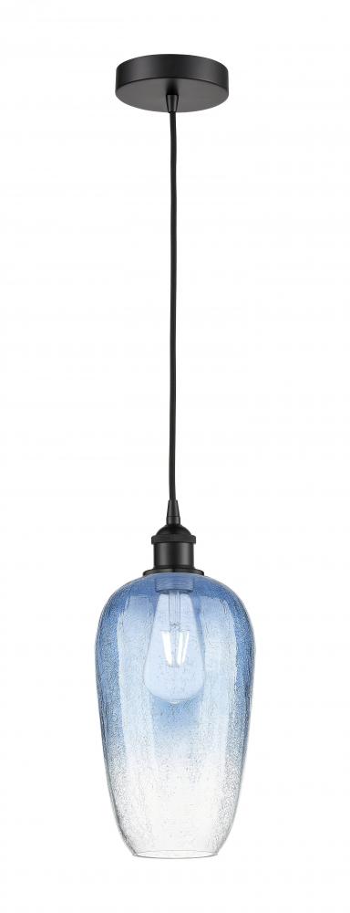 Brookhaven Flute - 1 Light - 7 inch - Matte Black - Cord hung - Mini Pendant