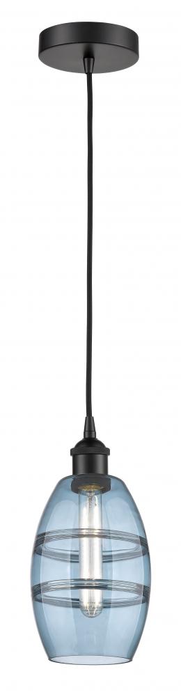Vaz - 1 Light - 6 inch - Matte Black - Cord hung - Mini Pendant